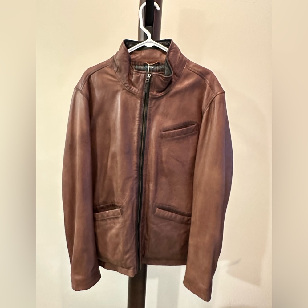 Carbon2Cobalt Leather Jacket